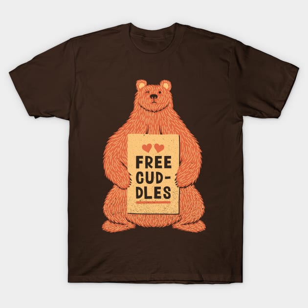 Cute Bear Free Cuddles Orange T-Shirt by Tobe_Fonseca